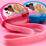 Open tin showing the roll of bubble gum tape