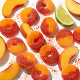 Bag of chili chamoy peach rings sold by weight
