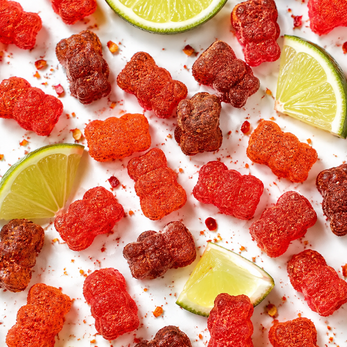 Bag of chili chamoy gummy bears sold by weight