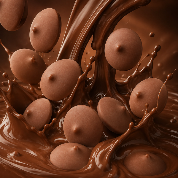 Milk chocolate melting wafers in bulk bag